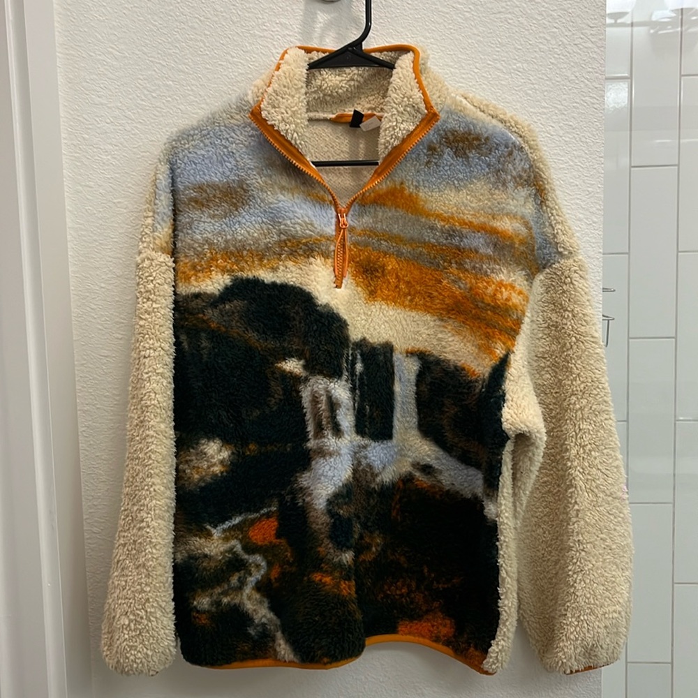 h&m Sherpa quarter zip